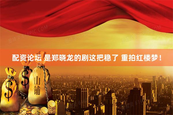 配资论坛 是郑晓龙的剧这把稳了 重拍红楼梦！